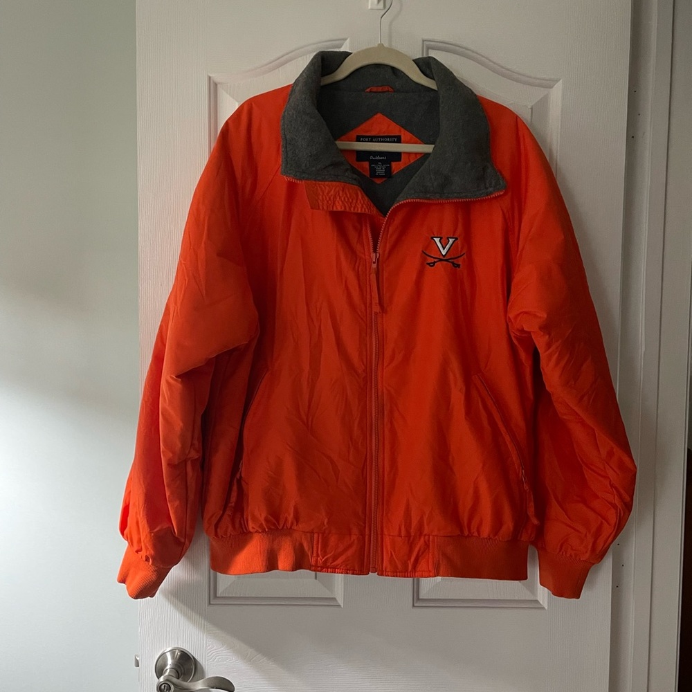 Men’s UVA Heavy Jacket Size XL, Orange with Gray Lining